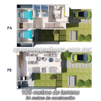 casas en venta en pachuca 3 recámaras plano